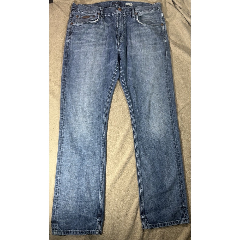 Jacob Davis UMA Jeans Womens 34 Blue Straight Leg Denim 100% Cotton‎